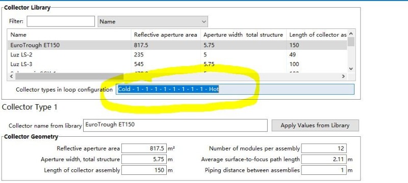 Display problems with collector types in the loop configuration - SAM ...